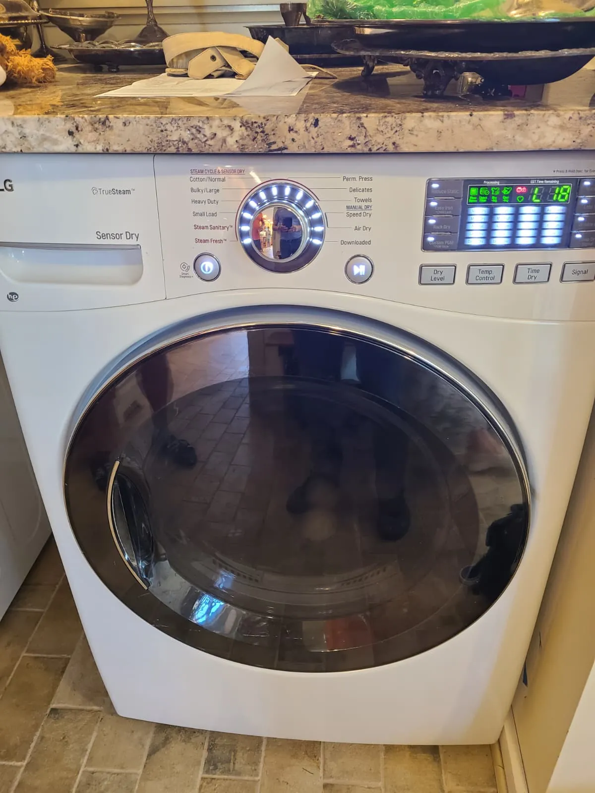 LG dryer before belt tensioner and roller replacement
