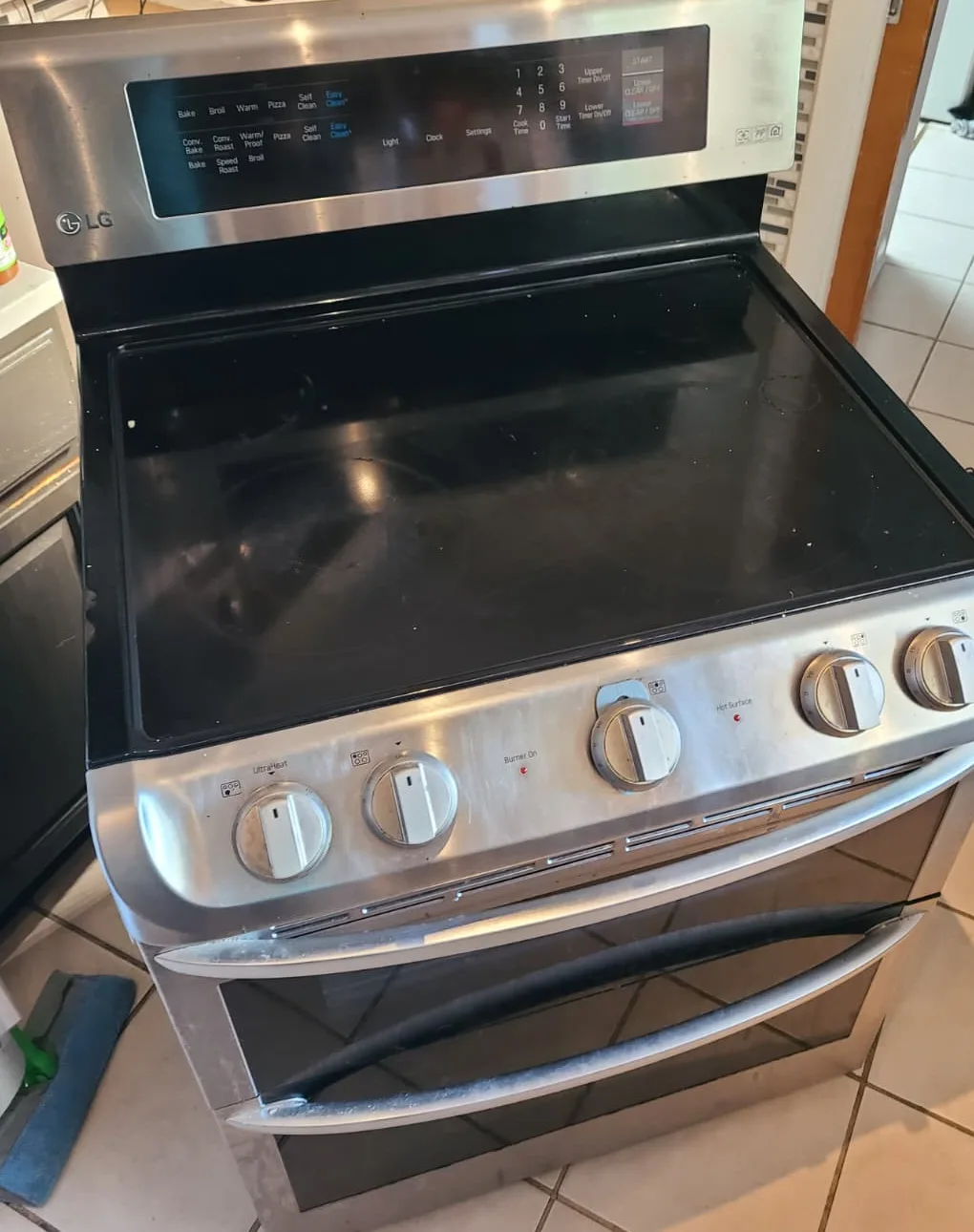 LG LDE4413ST electric range serviced in Carmel, Indiana